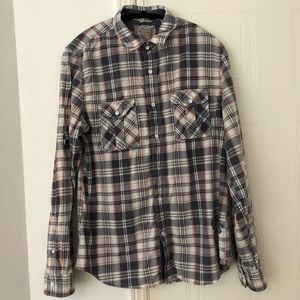 GUESS Slim Button Down Flannel Shirt Medium